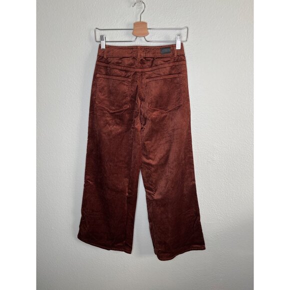 Paige Womens 26 Harper Wide Leg Corduroy Ankle Jeans Rosewood Brown - Picture 6 of 8